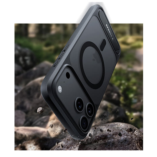 Coque MagSafe pour Apple iPhone 18 Pro Max / 17 Pro Max, Torras, Ostand L1 Guardian, Noire