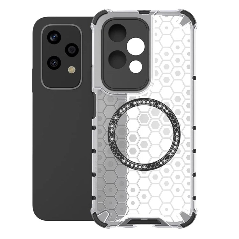 Coque MagSafe pour Honor 200 Lite, Techsuit, HoneyComb Shield, Blanche