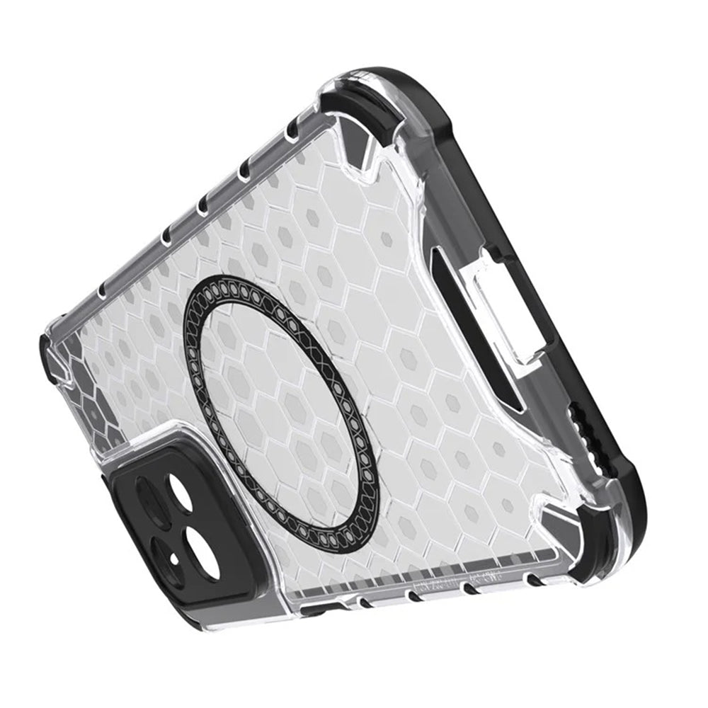 Coque MagSafe pour Honor 200 Lite, Techsuit, HoneyComb Shield, Blanche