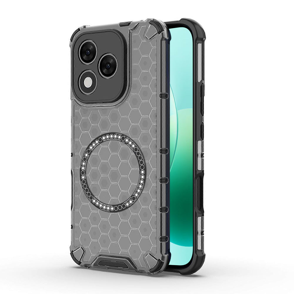 Coque MagSafe pour Honor 400 Lite, Techsuit, HoneyComb Shield, Noire
