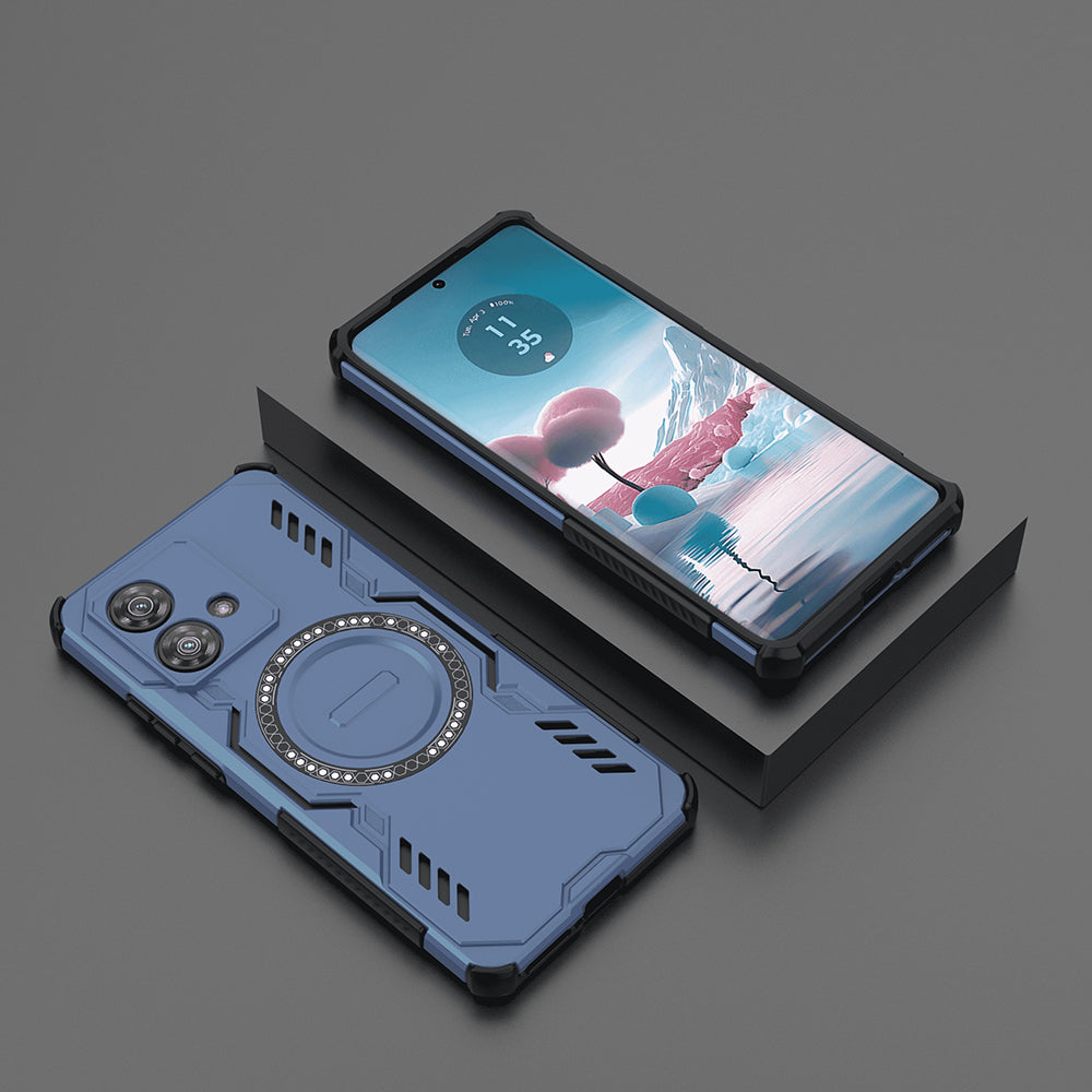 Coque MagSafe pour Motorola Edge 40 Neo, Techsuit, ArmorMag, Bleue