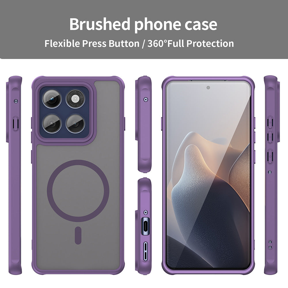 Coque MagSafe pour Motorola Edge 60 Pro, Techsuit, HaloFrost II (Grand Trou pour Objectif), Violet