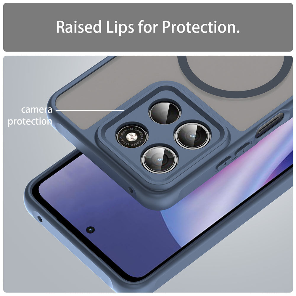 Coque MagSafe pour Motorola Moto G47 / G37 Power / G37, Techsuit, HaloFrost II, Bleu marine