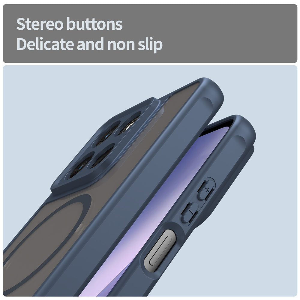 Coque MagSafe pour Motorola Moto G47 / G37 Power / G37, Techsuit, HaloFrost II, Bleu marine
