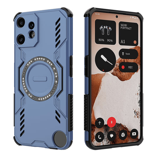 Coque MagSafe pour Nothing CMF Phone 2 Pro, Techsuit, ArmorMag, Bleue