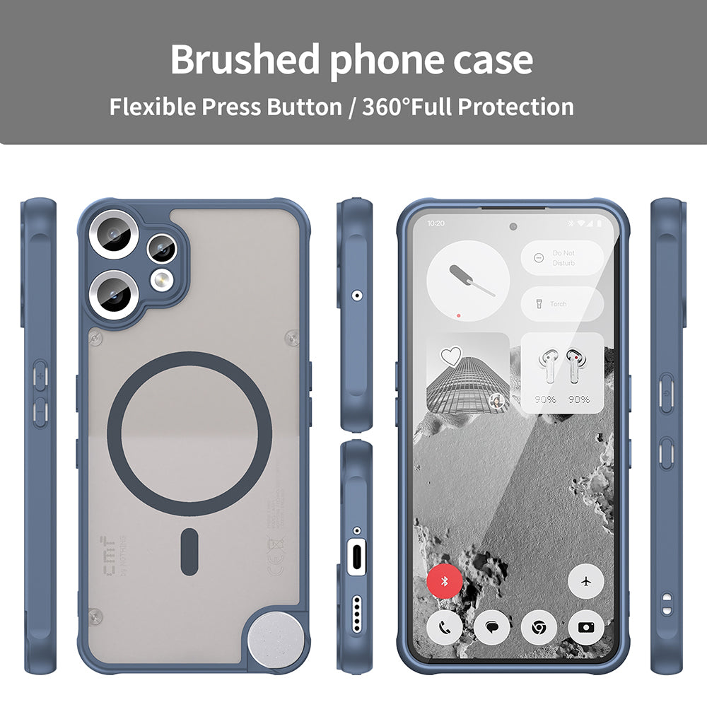 Coque MagSafe pour Nothing CMF Phone 2 Pro, Techsuit, HaloFrost II, Bleu marine