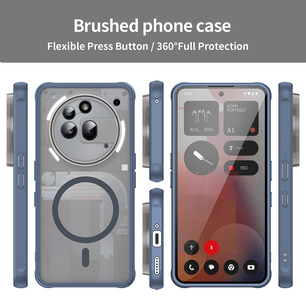 Coque MagSafe pour Nothing Phone (3a) Pro, Techsuit, HaloFrost II, Bleu marine