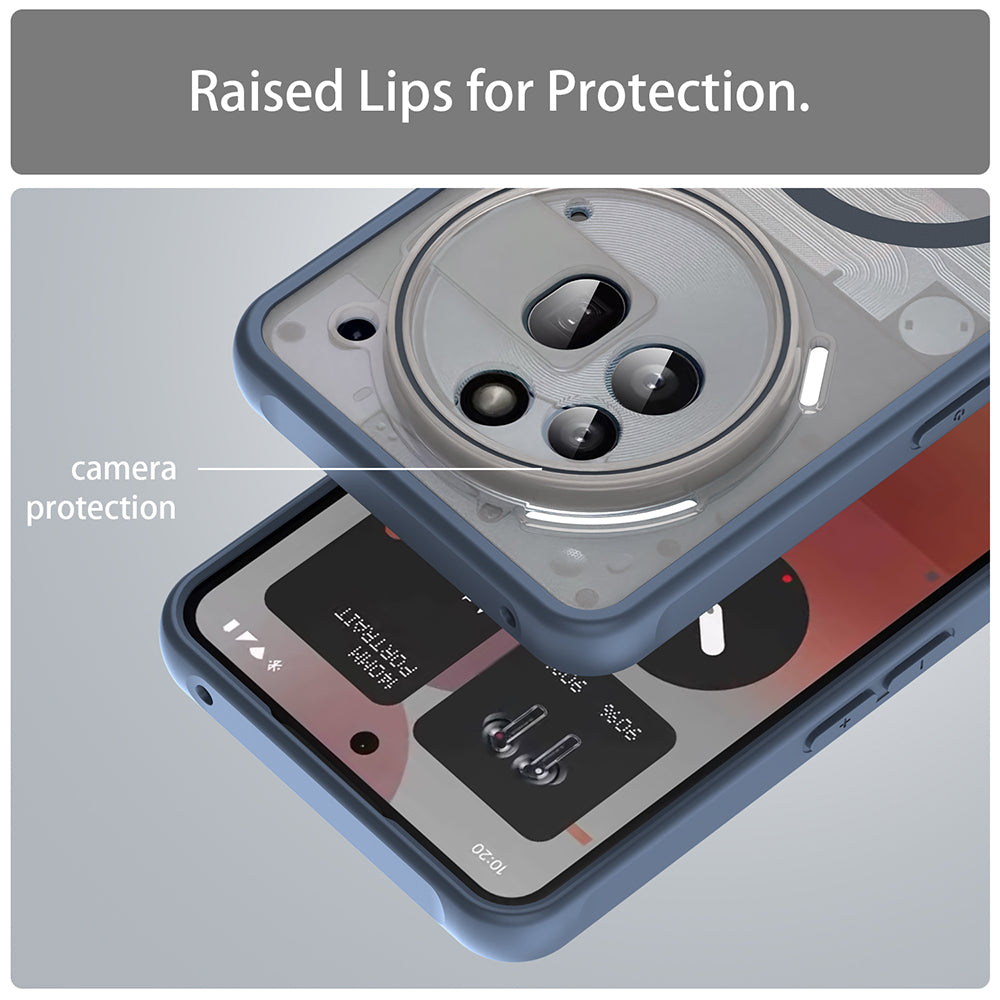 Coque MagSafe pour Nothing Phone (3a) Pro, Techsuit, HaloFrost II, Bleu marine