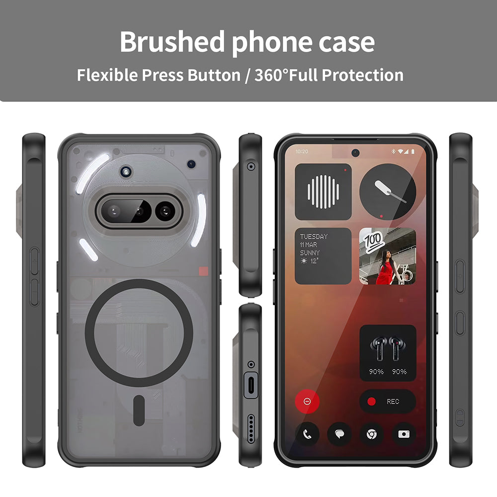 Coque MagSafe pour Nothing Phone (3a), Techsuit, HaloFrost II, Noire