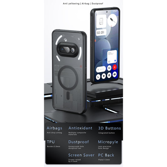 Coque MagSafe pour Nothing Phone (3a), Techsuit, PureFrost, Noire