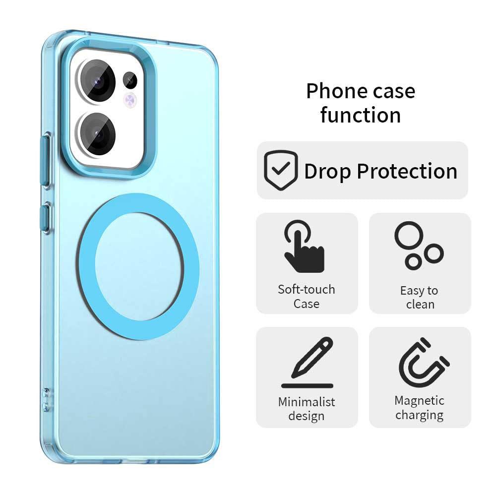 Coque MagSafe pour Oppo Reno13 FS 5G / Reno13 F 4G / Reno13 F, Techsuit, CandyCase, Bleue