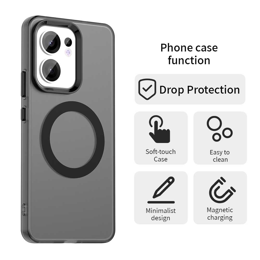 Coque MagSafe pour Oppo Reno13 FS 5G / Reno13 F 4G / Reno13 F, Techsuit, CandyCase, Noire