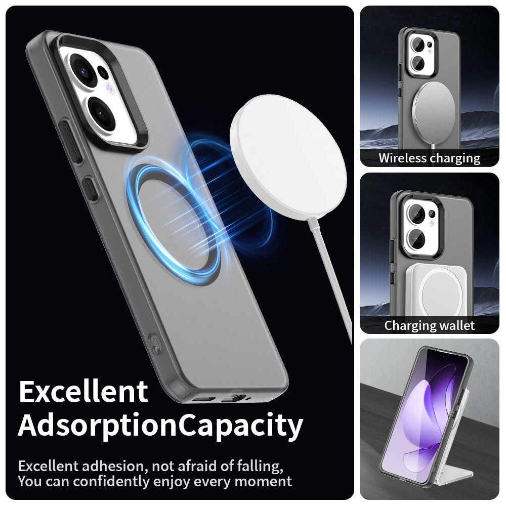 Coque MagSafe pour Oppo Reno13 FS 5G / Reno13 F 4G / Reno13 F, Techsuit, CandyCase, Noire
