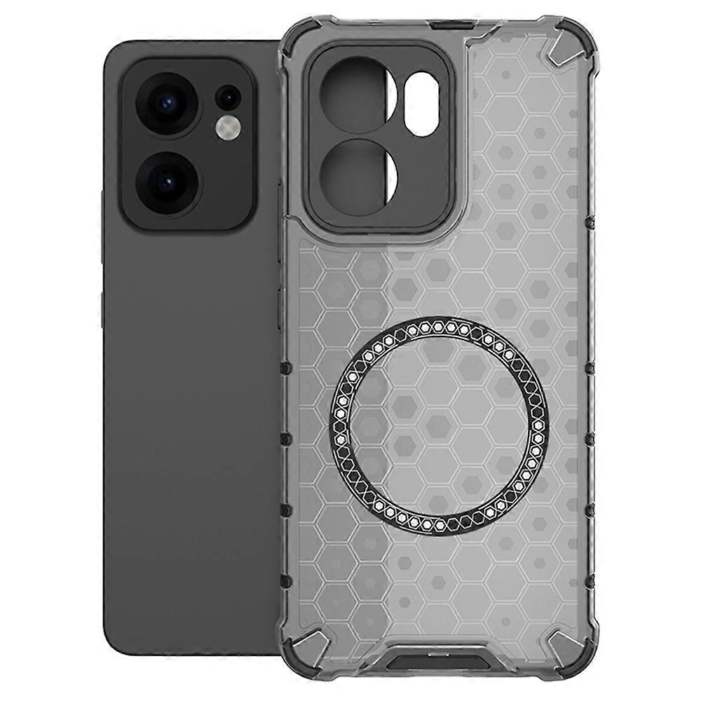 Coque MagSafe pour Oppo Reno13 FS 5G / Reno13 F 4G / Reno13 F, Techsuit, HoneyComb Shield, Noire