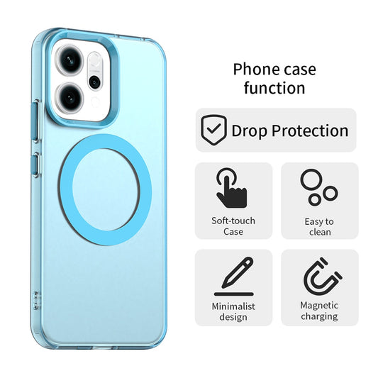 Coque MagSafe pour Oppo Reno16 F / Reno16 FS, Techsuit, CandyCase, Bleue