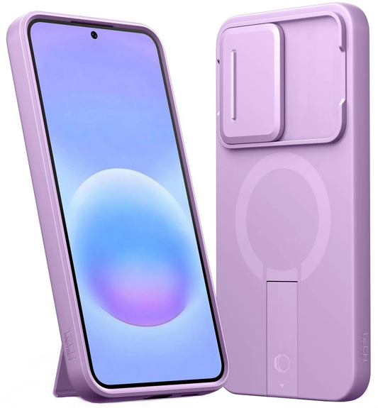 Coque MagSafe pour Samsung Galaxy A57 5G, Tech-Protect, Kevlar Aura, Violet