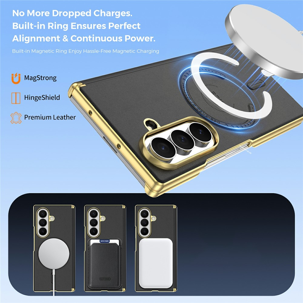 Coque MagSafe pour Samsung Galaxy Z Fold8 Ultra F976, OEM, électroplacée, noire