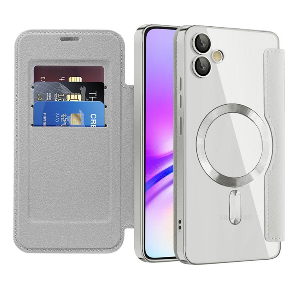 Coque MagSafe pour Samsung Galaxy A05 A055, Techsuit, SmartMag Book, Gris
