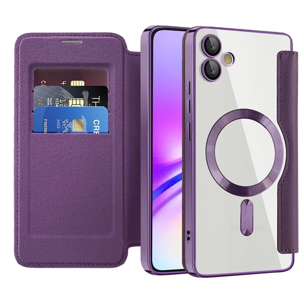 Coque MagSafe pour Samsung Galaxy A05 A055, Techsuit, SmartMag Book, Violet
