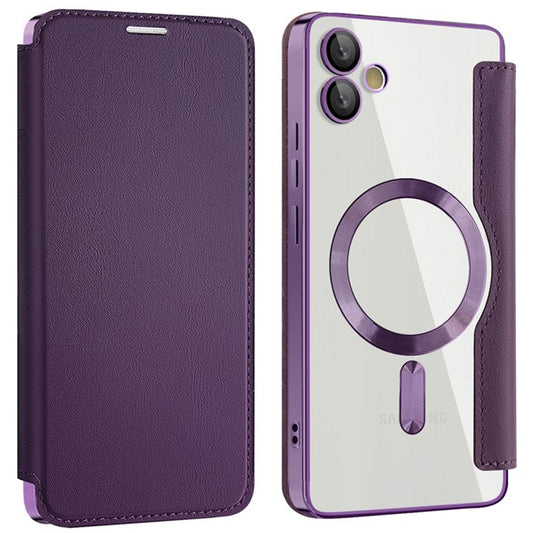 Coque MagSafe pour Samsung Galaxy A05 A055, Techsuit, SmartMag Book, Violet