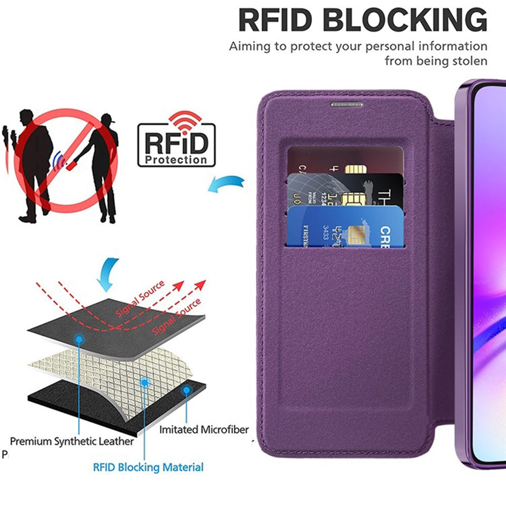 Coque MagSafe pour Samsung Galaxy A05 A055, Techsuit, SmartMag Book, Violet