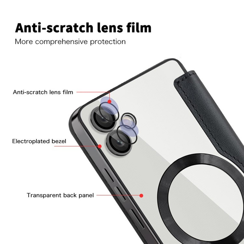 Coque MagSafe pour Samsung Galaxy A05 A055, Techsuit, SmartMag Book, Noire