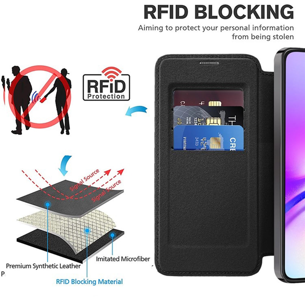 Coque MagSafe pour Samsung Galaxy A05 A055, Techsuit, SmartMag Book, Noire
