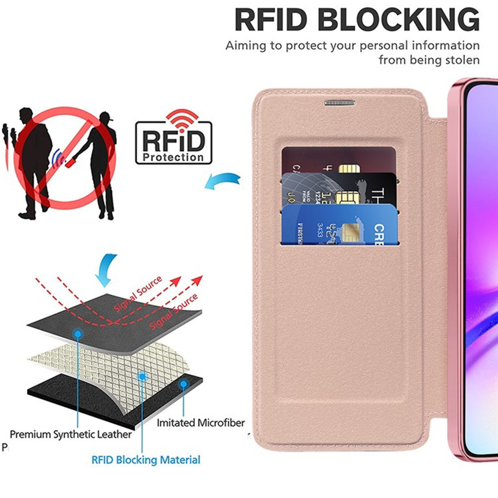 Coque MagSafe pour Samsung Galaxy A05 A055, Techsuit, SmartMag Book, Rose