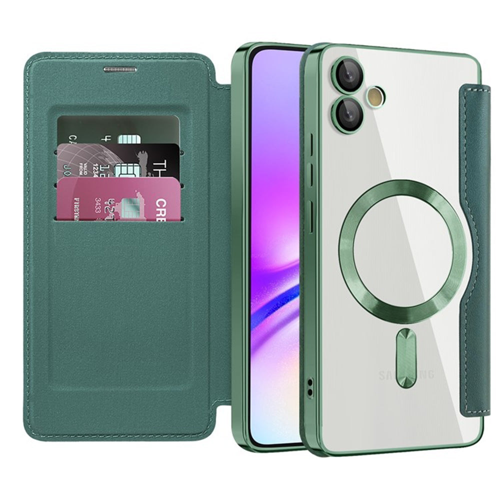 Coque MagSafe pour Samsung Galaxy A05 A055, Techsuit, SmartMag Book, Vert