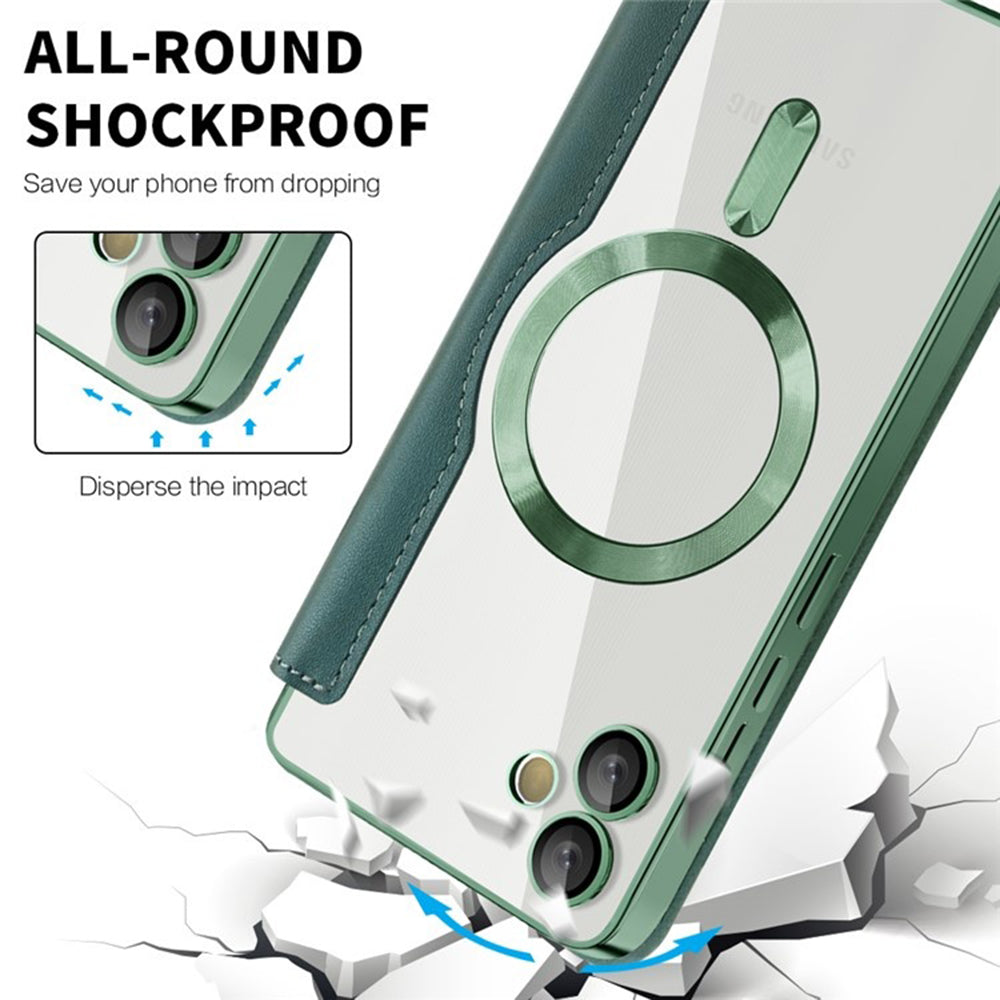 Coque MagSafe pour Samsung Galaxy A05 A055, Techsuit, SmartMag Book, Vert