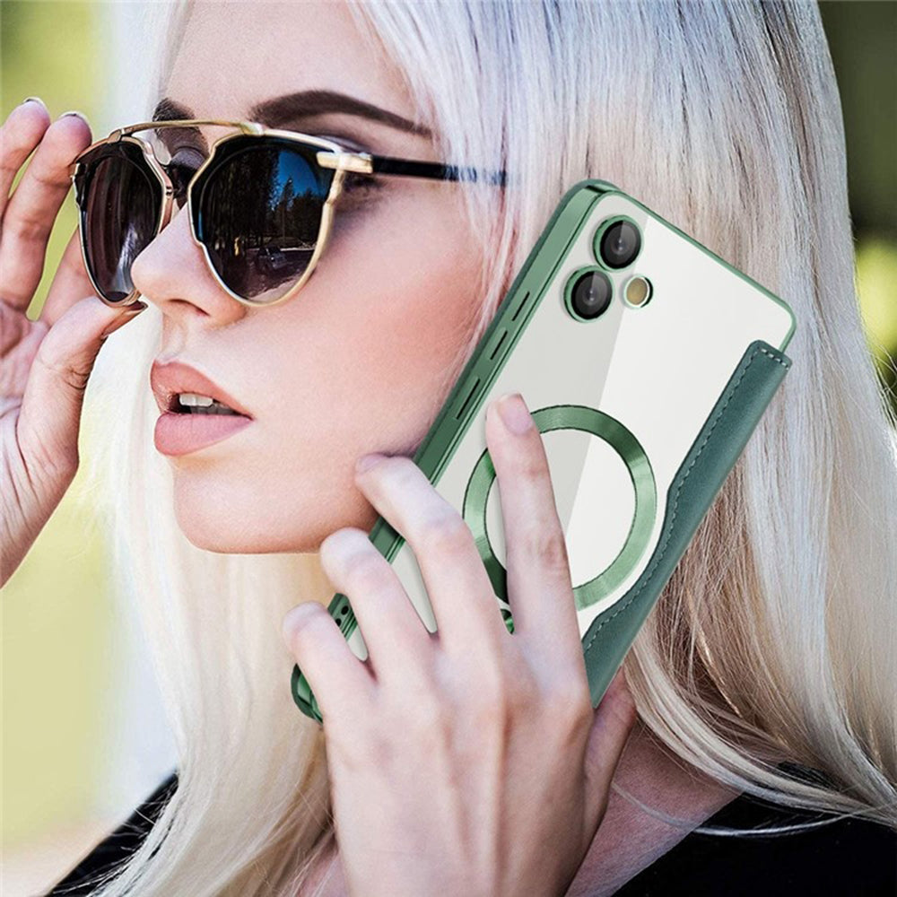 Coque MagSafe pour Samsung Galaxy A05 A055, Techsuit, SmartMag Book, Vert