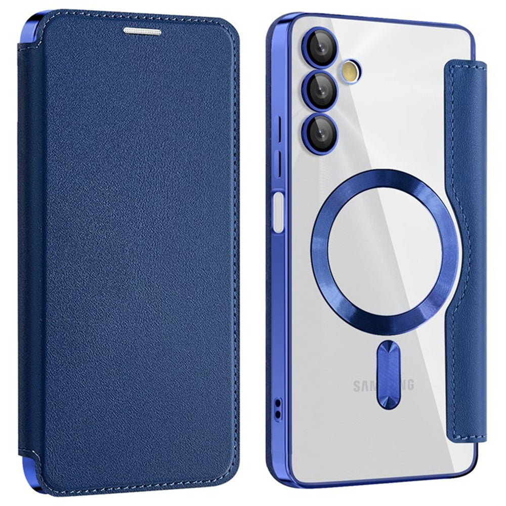 Coque MagSafe pour Samsung Galaxy A05s A057, Techsuit, SmartMag Book, Bleue
