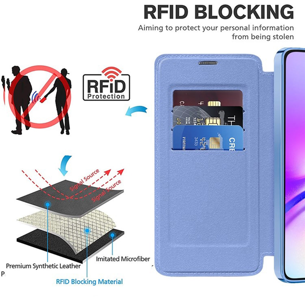 Coque MagSafe pour Samsung Galaxy A05s A057, Techsuit, SmartMag Book, Bleu