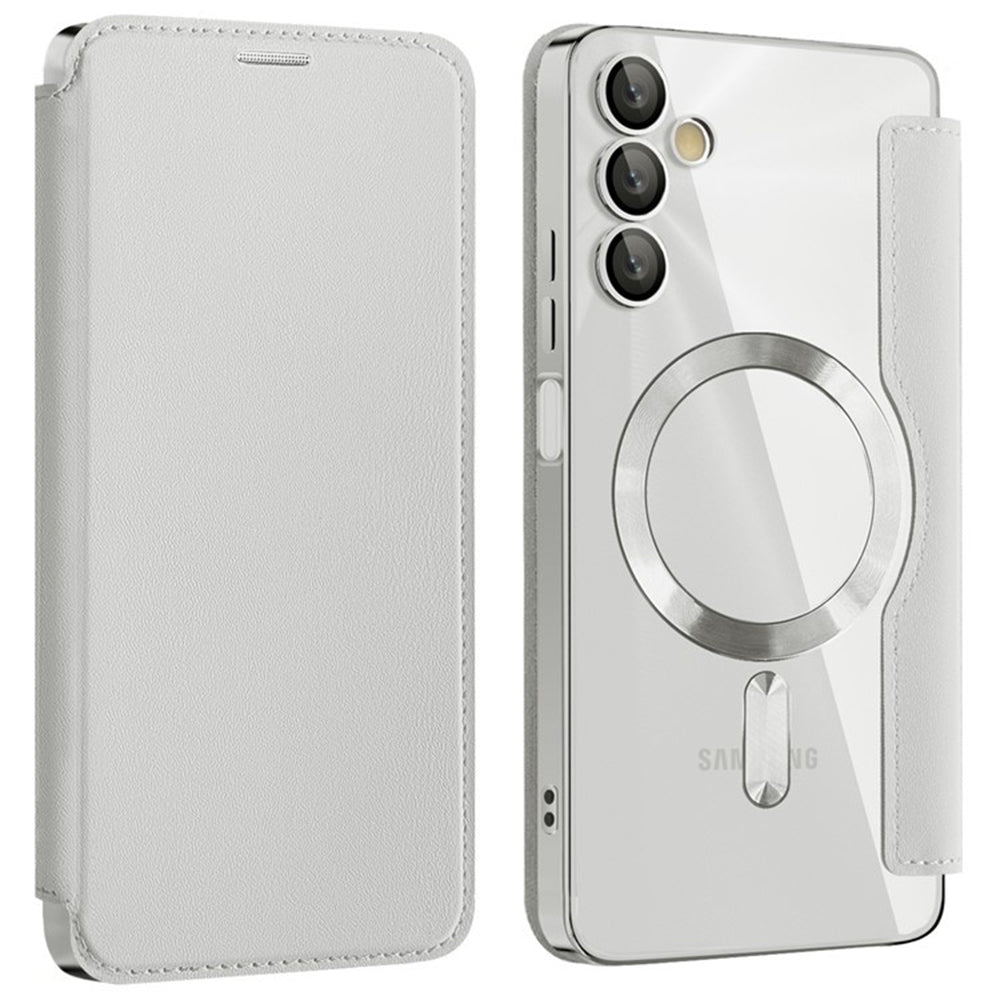 Coque MagSafe pour Samsung Galaxy A05s A057, Techsuit, SmartMag Book, Gris