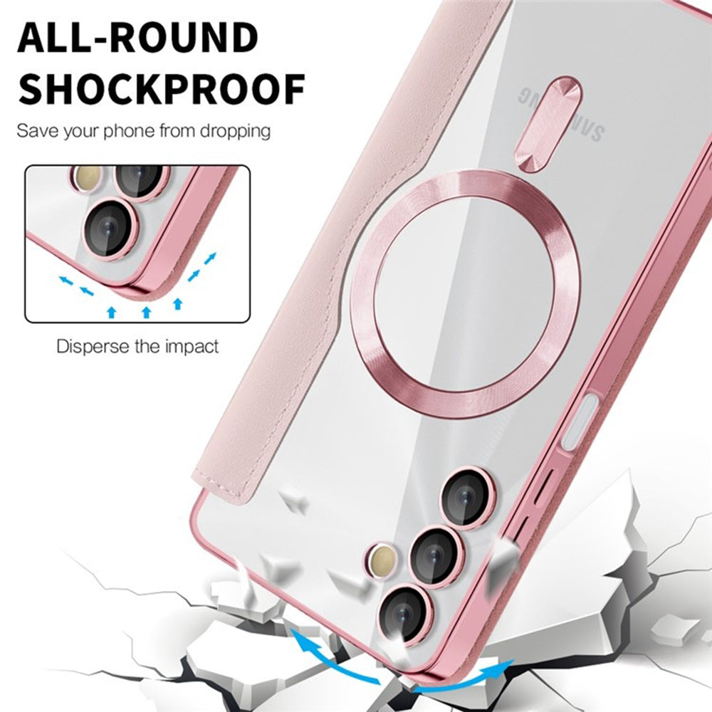 Coque MagSafe pour Samsung Galaxy A05s A057, Techsuit, SmartMag Book, Rose