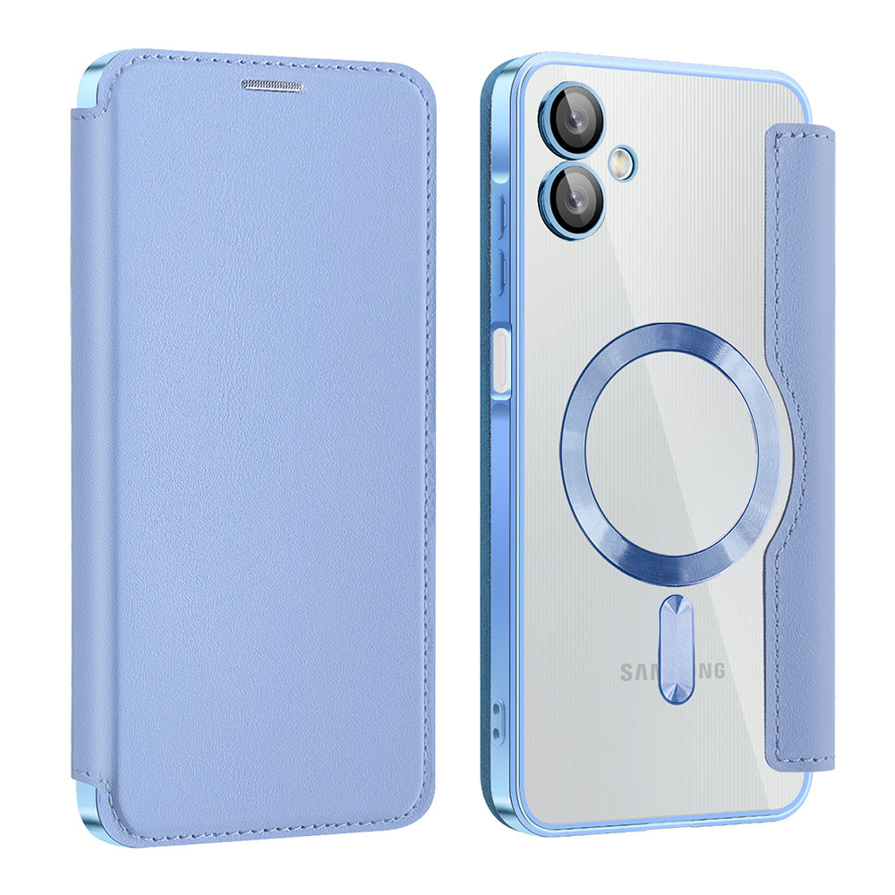 Coque MagSafe pour Samsung Galaxy A06 A065, Techsuit, SmartMag Book, Bleu