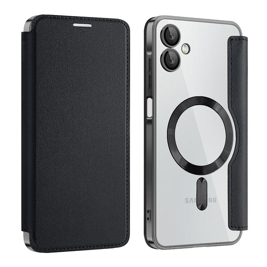 Coque MagSafe pour Samsung Galaxy A06 A065, Techsuit, SmartMag Book, Noire