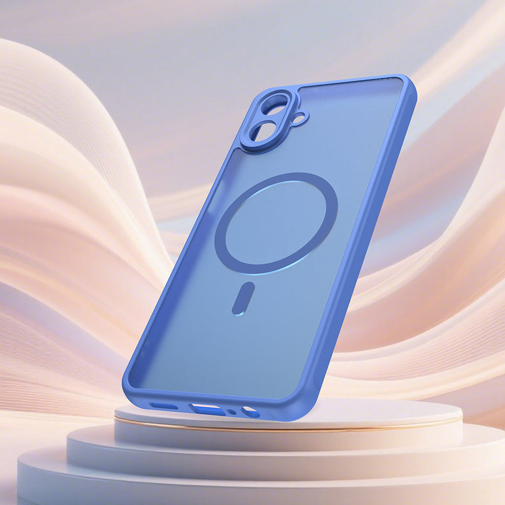 Coque MagSafe pour Samsung Galaxy A07 4G A075, Techsuit, HaloFrost II, Bleue