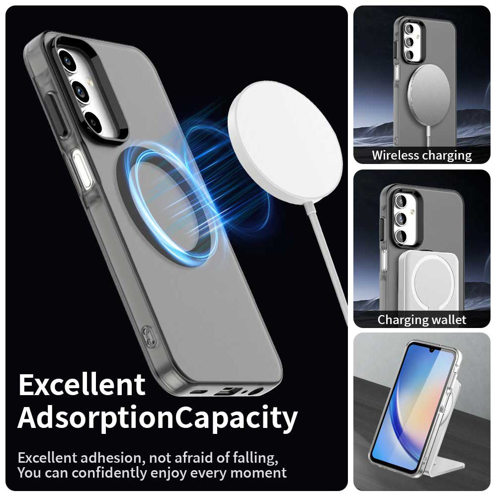 Coque MagSafe pour Samsung Galaxy A15 5G A156 / A15 A155, Techsuit, CandyCase, Noire
