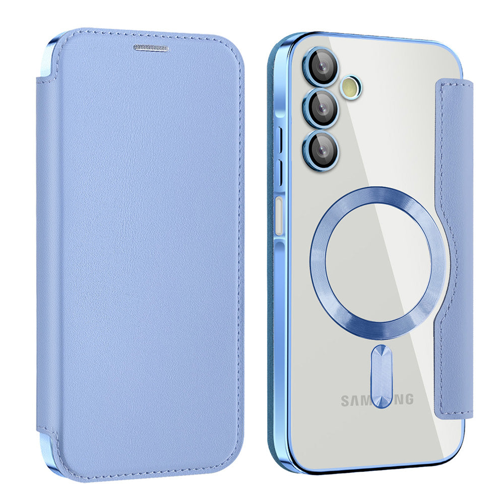 Coque MagSafe pour Samsung Galaxy A15 5G A156 / A15 A155, Techsuit, SmartMag Book, Bleu