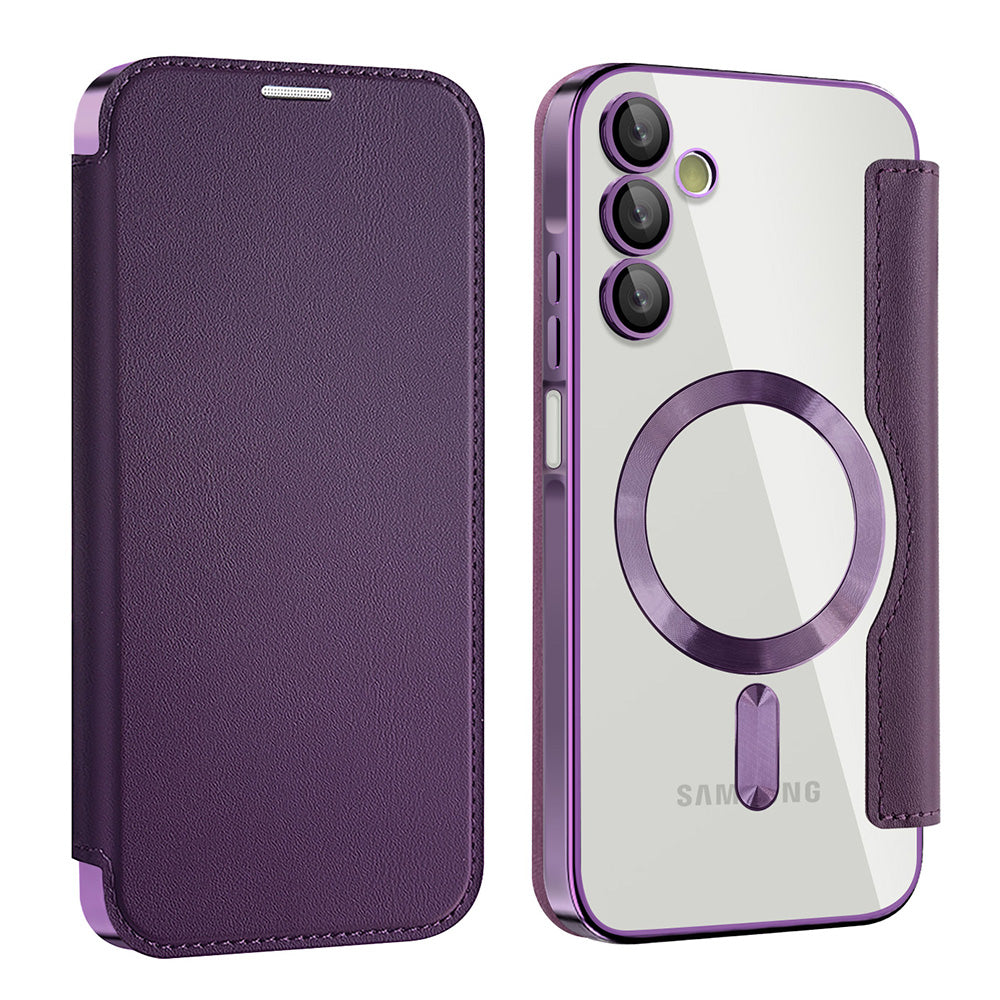 Coque MagSafe pour Samsung Galaxy A15 5G A156 / A15 A155, Techsuit, SmartMag Book, Violet