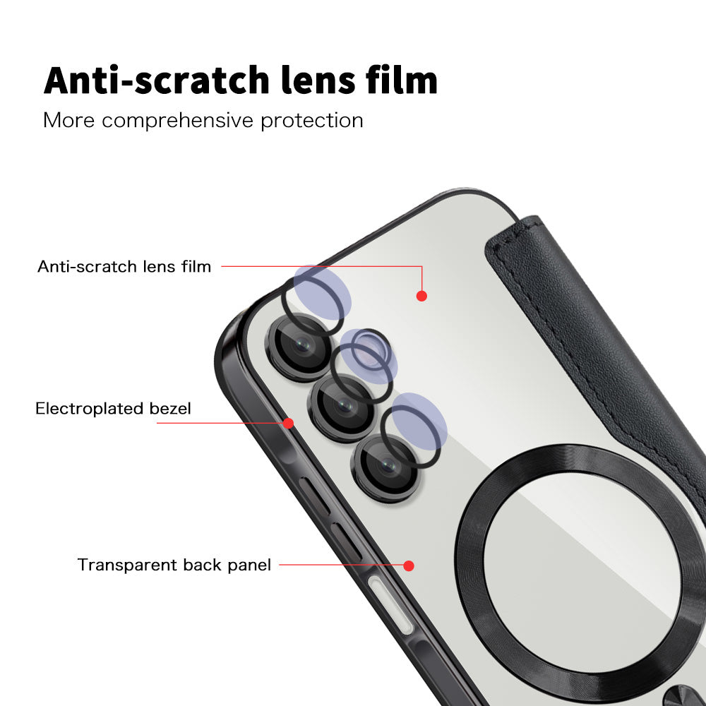 Coque MagSafe pour Samsung Galaxy A15 5G A156 / A15 A155, Techsuit, SmartMag Book, Noire