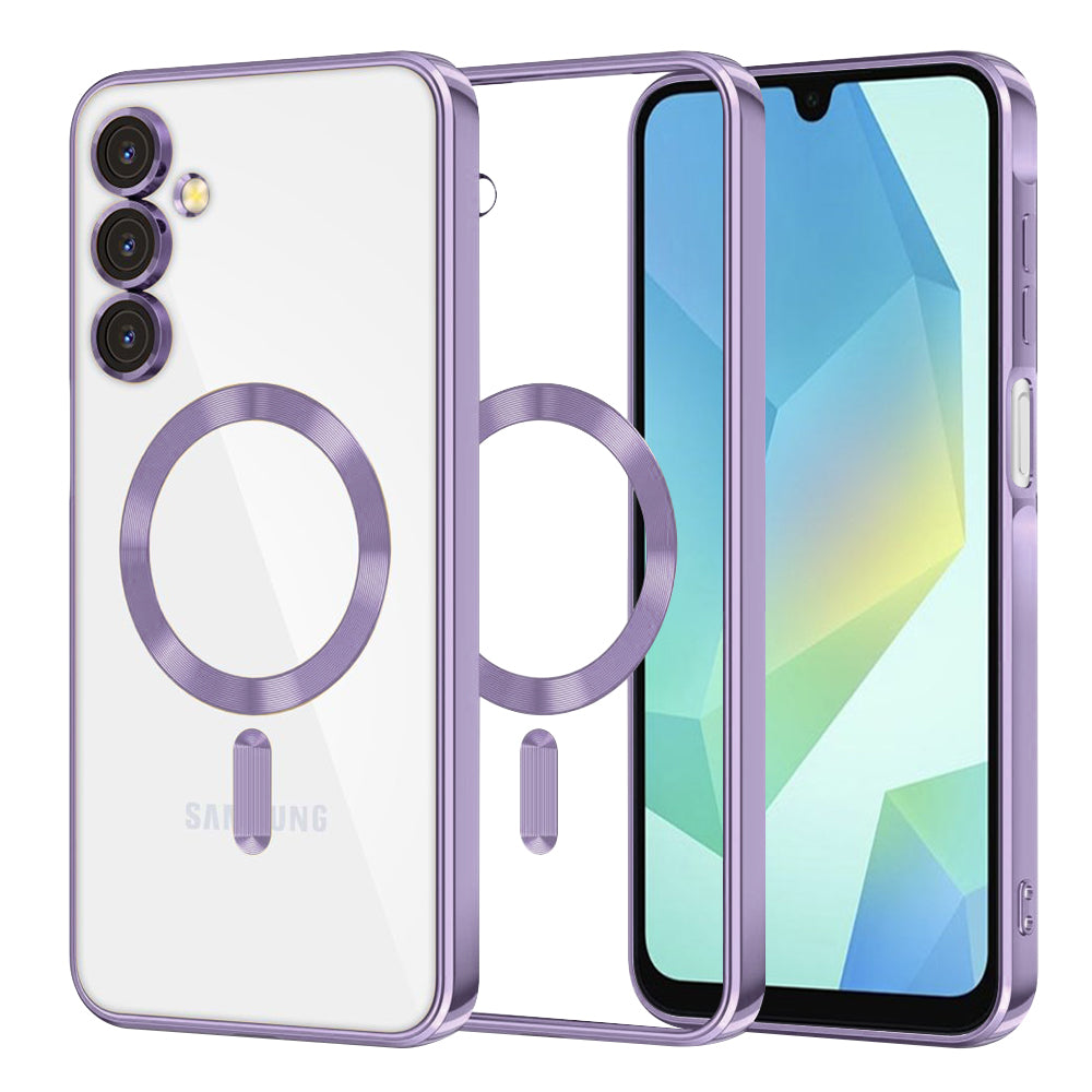Coque MagSafe pour Samsung Galaxy A16 5G A166 / A16 4G A165, Techsuit, Luxury Crystal, Violet Clair
