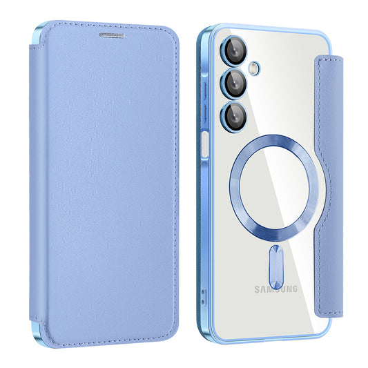 Coque MagSafe pour Samsung Galaxy A16 5G A166 / A16 4G A165, Techsuit, SmartMag Book, Bleu