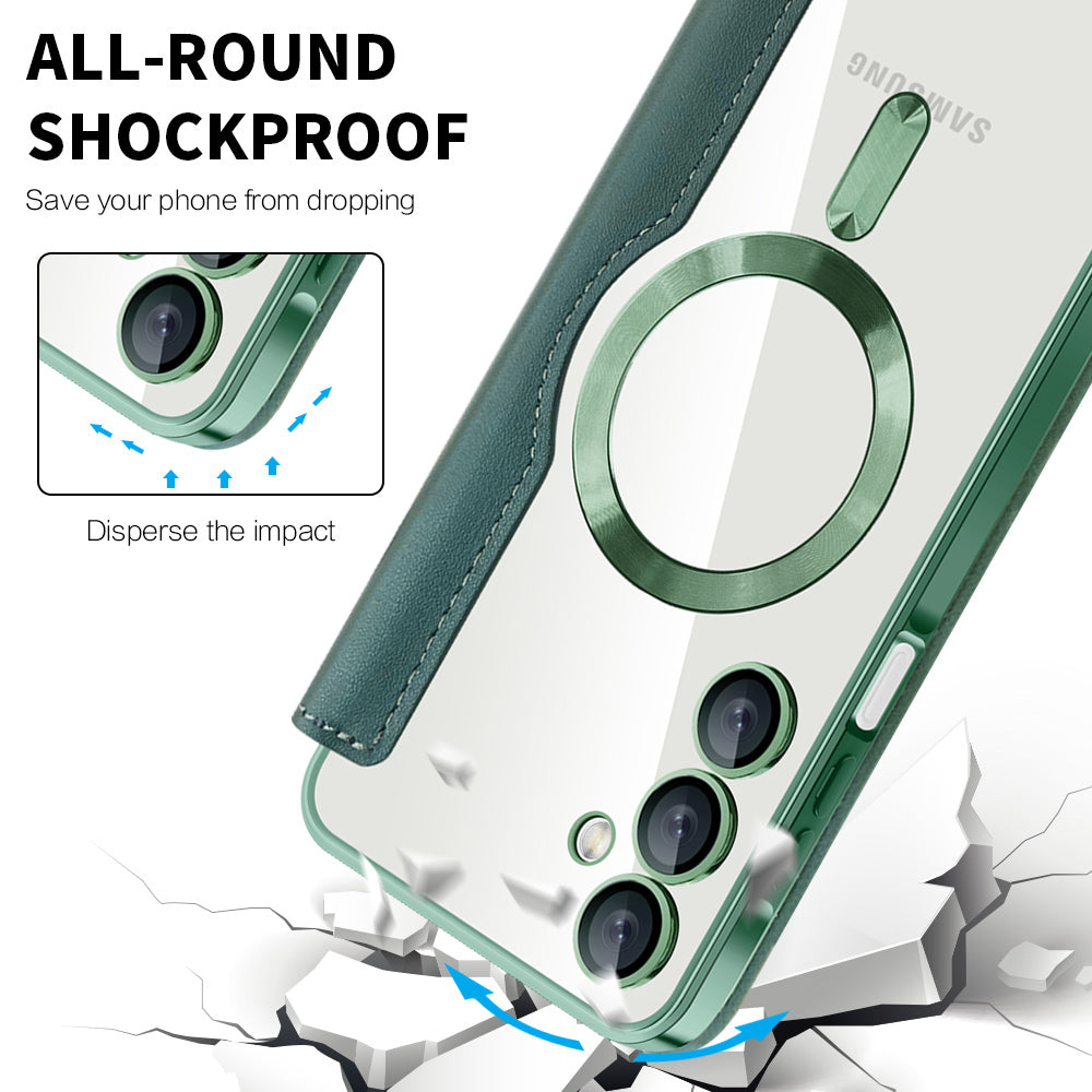 Coque MagSafe pour Samsung Galaxy A16 5G A166 / A16 4G A165, Techsuit, SmartMag Book, Vert