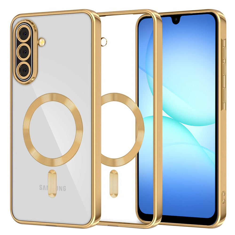 MagSafe Case for Samsung Galaxy A18 5G A186 / A18 4G A185 / F17 / M17 / A17 4G A175, Techsuit, Luxury Crystal, Gold
