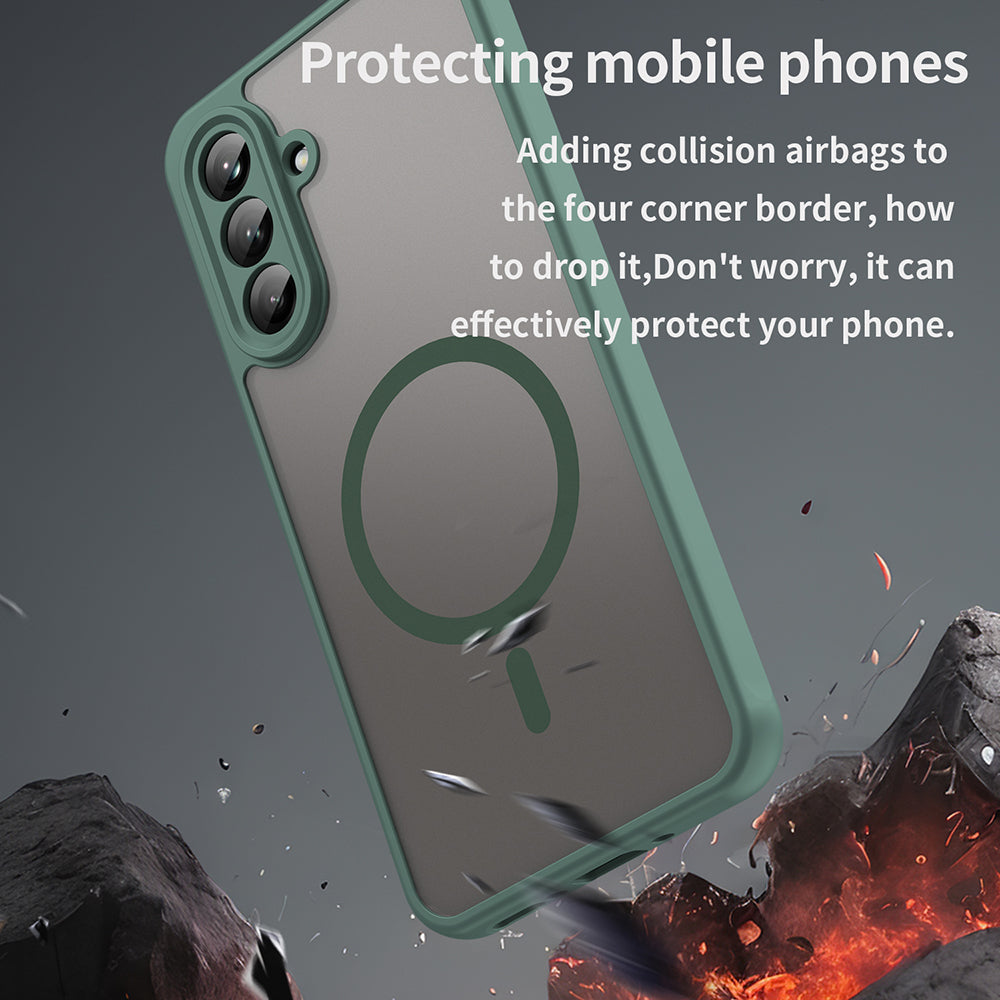 Coque MagSafe pour Samsung Galaxy A26 A266, Techsuit, HaloFrost II, Vert