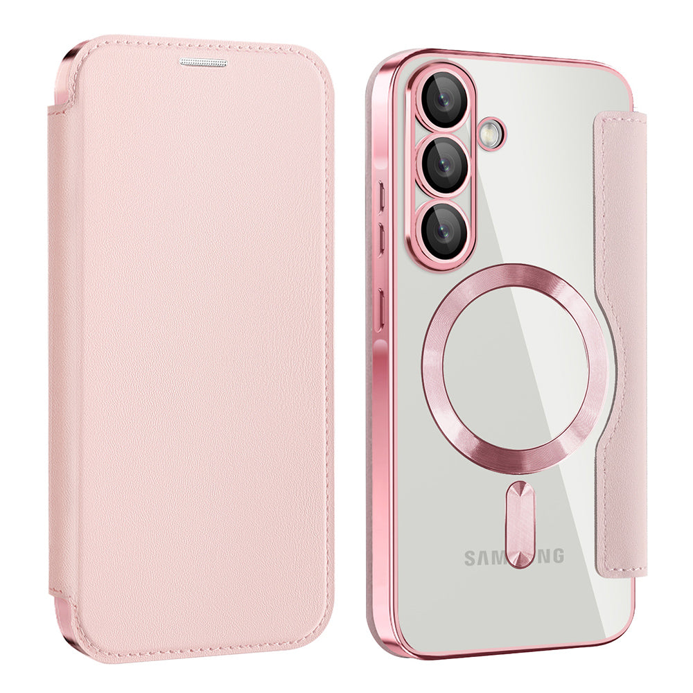 Coque MagSafe pour Samsung Galaxy A26 A266, Techsuit, SmartMag Book, Rose
