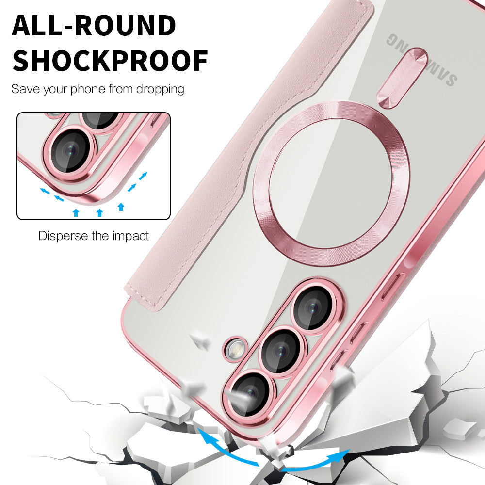 Coque MagSafe pour Samsung Galaxy A26 A266, Techsuit, SmartMag Book, Rose