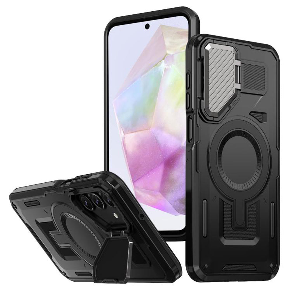Coque MagSafe pour Samsung Galaxy A35 5G A356, Techsuit, CamVault, Noire